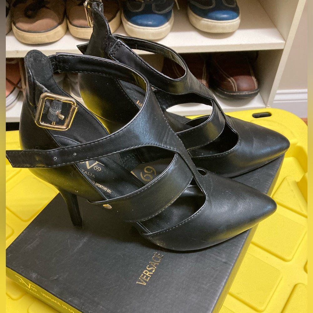 Versace 1989 Italia Black Cage Front Heel